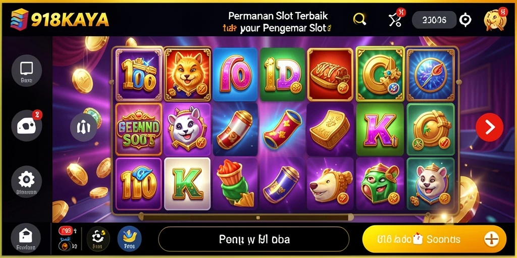 Tampilan gameplay Slot yang menegangkan dan penuh warna di 918KAYA.