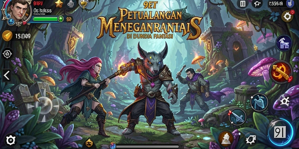 Tampilan gameplay 9ET yang penuh dengan aksi dan petualangan.