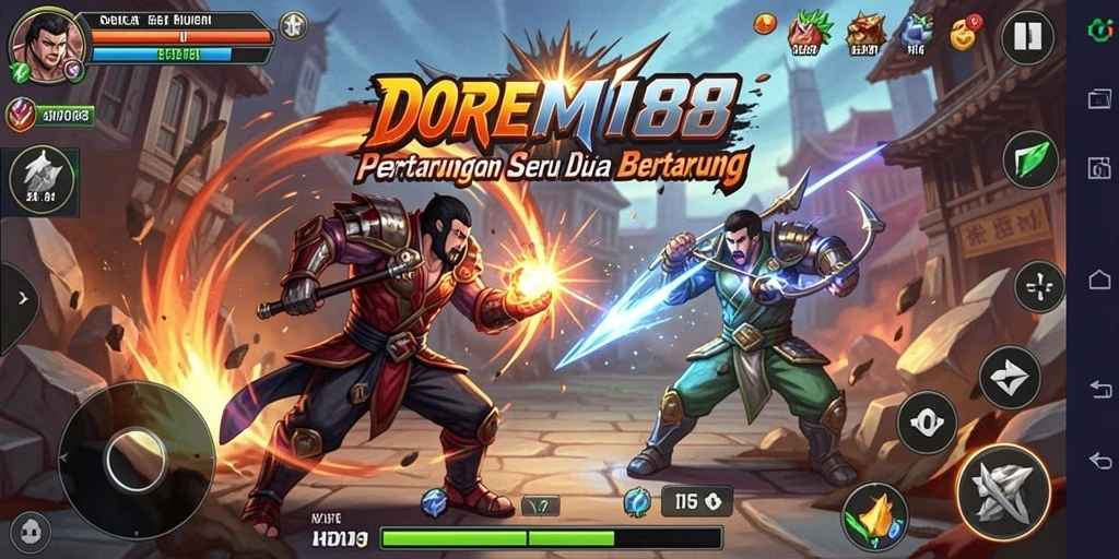 Tampilan gameplay DOREMI88 dengan aksi pertarungan yang mendebarkan.