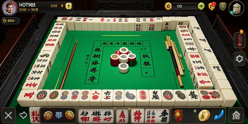 Tampilan gameplay Mahjong yang seru dan menantang dalam HOT985.