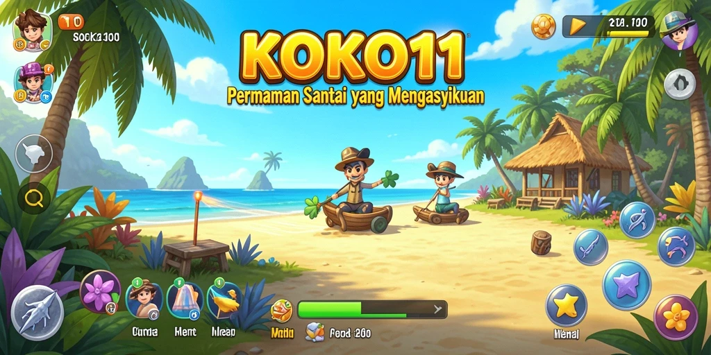 Tampilan gameplay KOKO11 yang penuh warna dan menghibur.