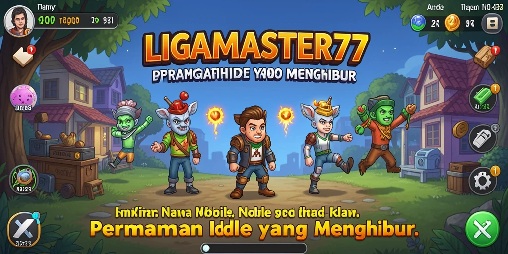 Tangkapan layar gameplay LIGAMASTER77 menampilkan mekanika Idle yang menarik.