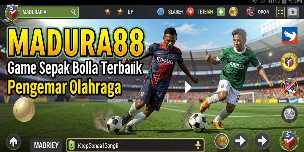 Screenshot gameplay MADURA88 menampilkan aksi seru pertandingan sepak bola.