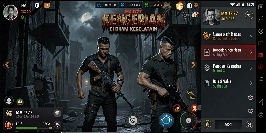 Tampilan gameplay MAJ777 yang menegangkan dan mencekam.