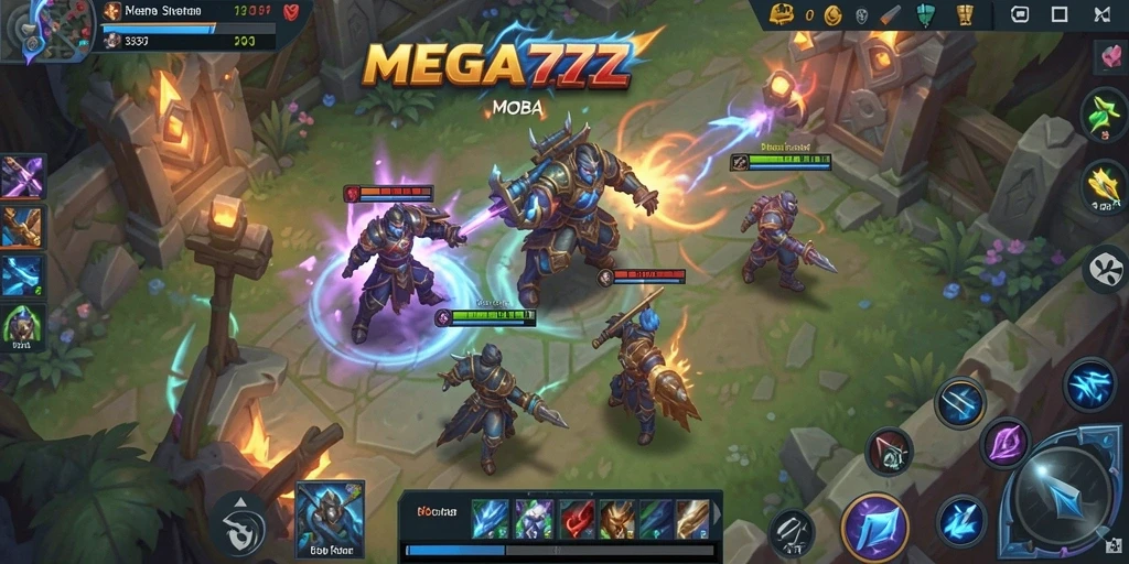 Menampilkan aksi seru di arena MOBA MEGA777.