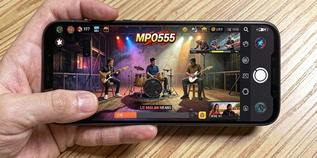 Tampilan gameplay menarik dari MPO555 dengan musik interaktif.