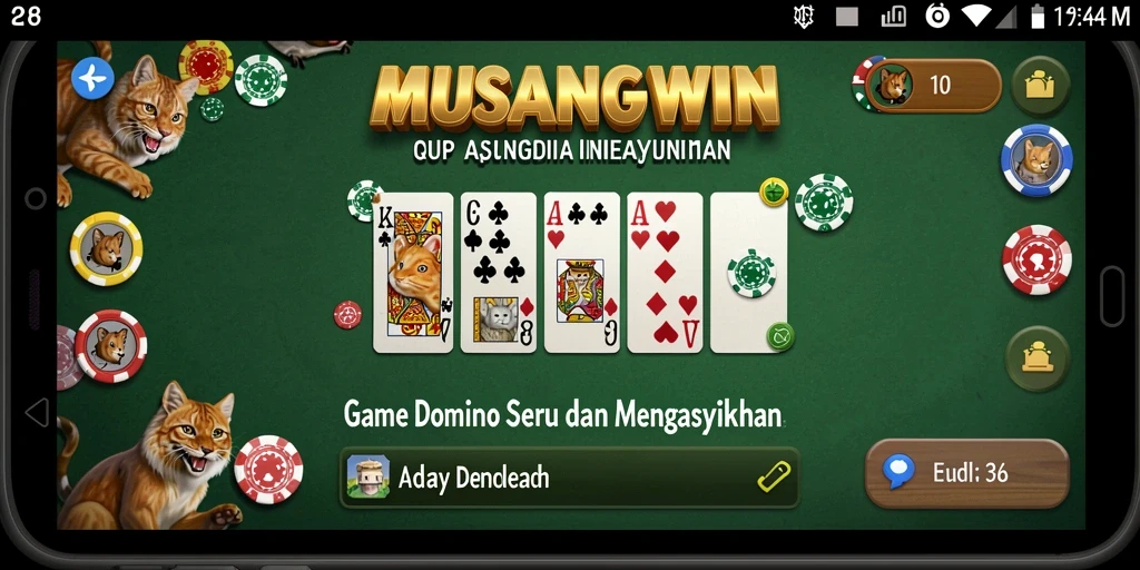 Screenshot utama MUSANGWIN menampilkan gameplay seru domino.