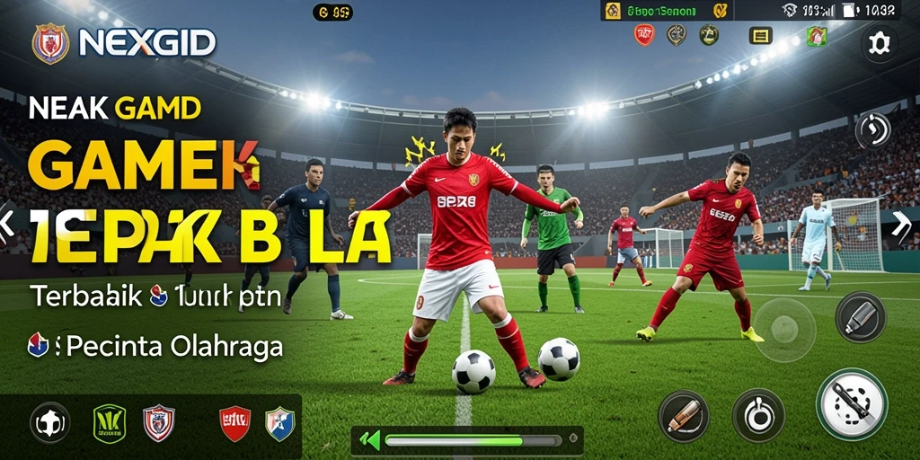 Tangkapan layar gameplay NEXGID menunjukkan pemain mengontrol bola di lapangan.
