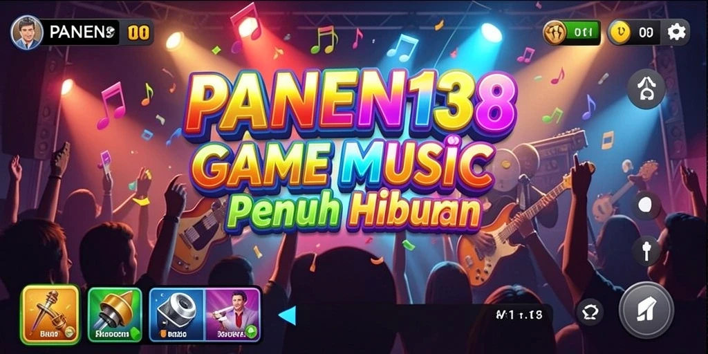 Tampilan gameplay seru PANEN138 dengan ragam lagu musik.