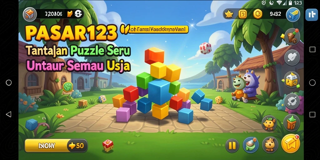Tampilan gameplay PASAR123 menampilkan teka-teki yang menantang dan menarik.