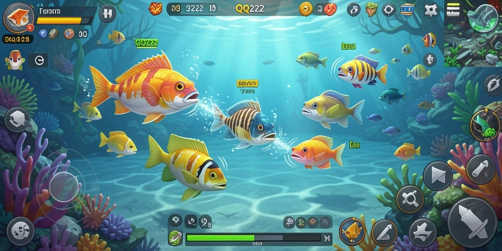 Gameplay seru menembak ikan di bawah laut yang berwarna-warni.