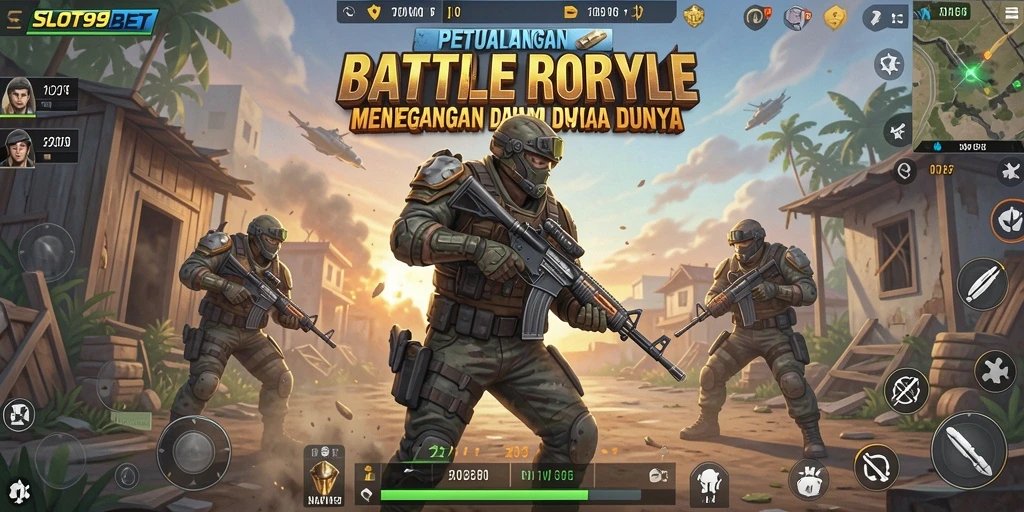 Tampilan gameplay menyenangkan dari SLOT99BET di dunia Battle Royale.