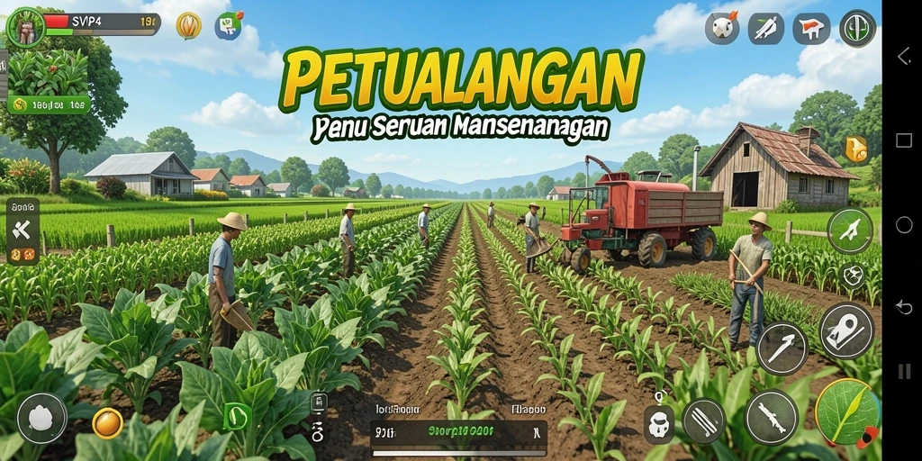Tampilan gameplay seru dalam SVIP4 dengan ladang yang indah.