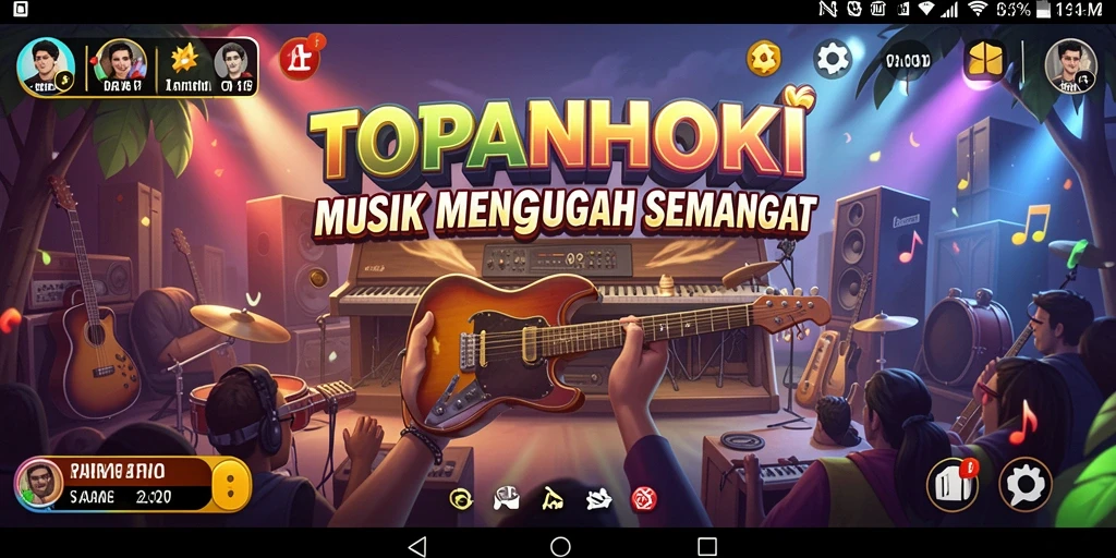 Tampilan gameplay seru dengan berbagai pilihan lagu di TOPANHOKI.
