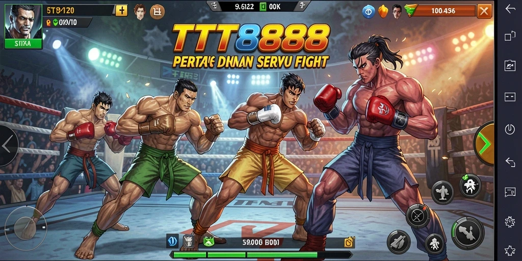 Screenshot utama TTT888 yang menampilkan aksi pertarungan seru.