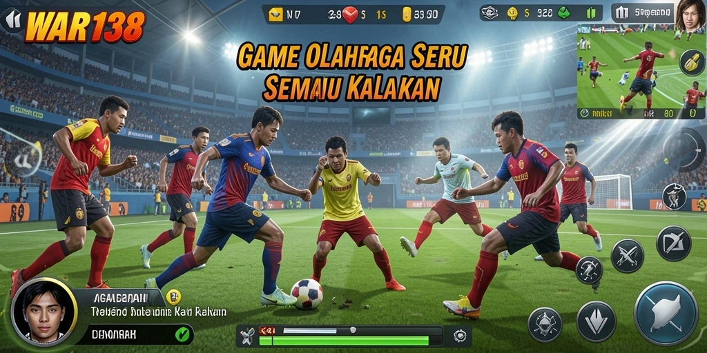 Screenshot gameplay WAR138 menampilkan aksi olahraga yang seru dan kompetitif.